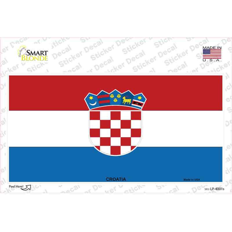 Croatia Flag Novelty Sticker Decal