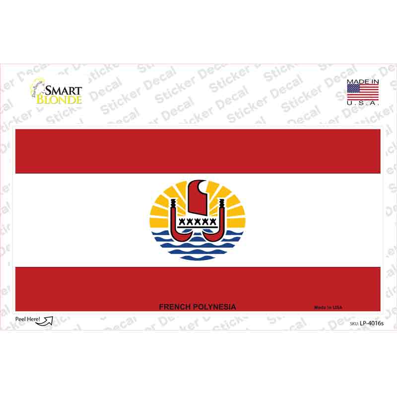 French Polynesia Flag Novelty Sticker Decal