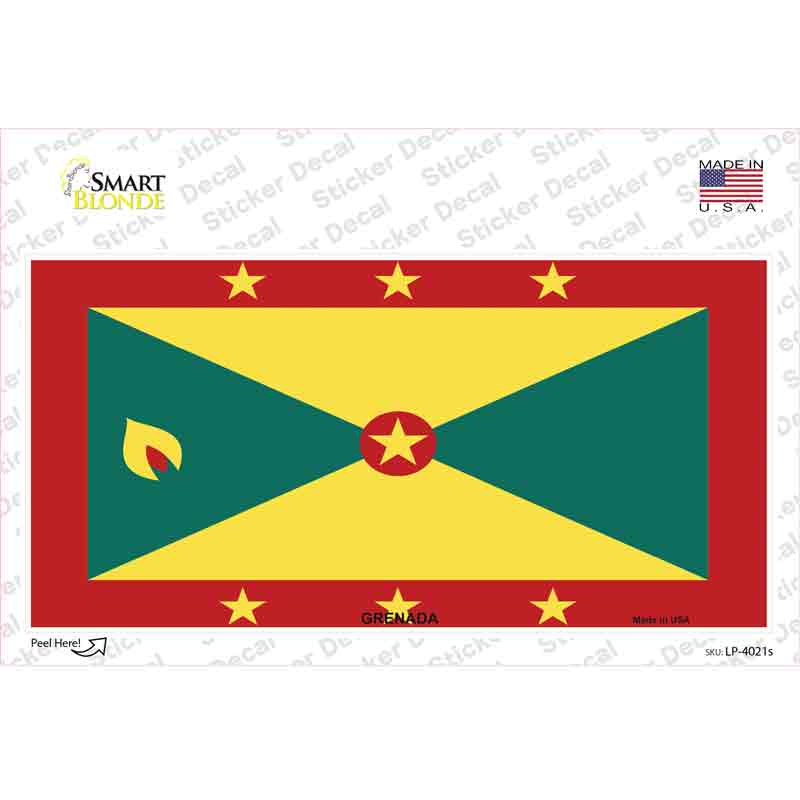 Grenada Flag Novelty Sticker Decal