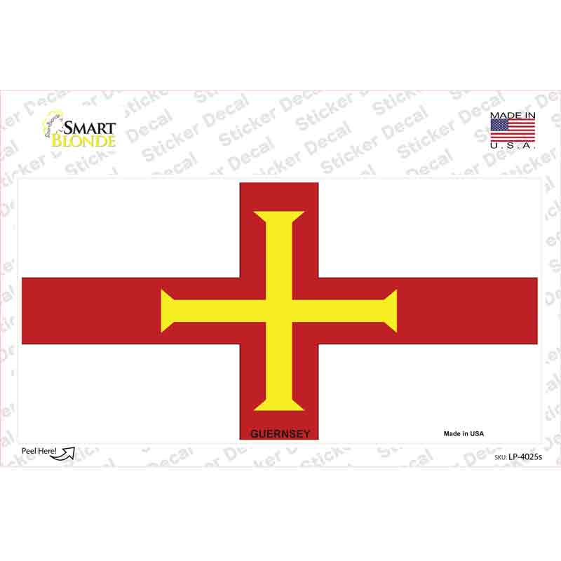 Guernsey Flag Novelty Sticker Decal
