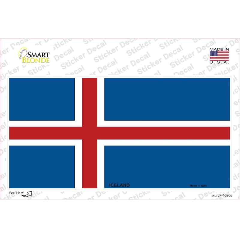 Iceland Flag Novelty Sticker Decal