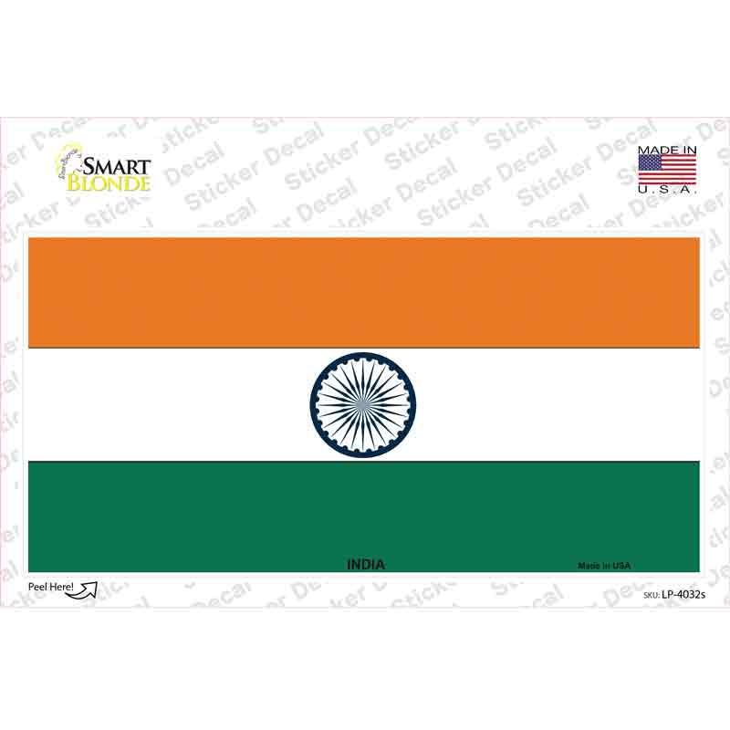 India Flag Novelty Sticker Decal