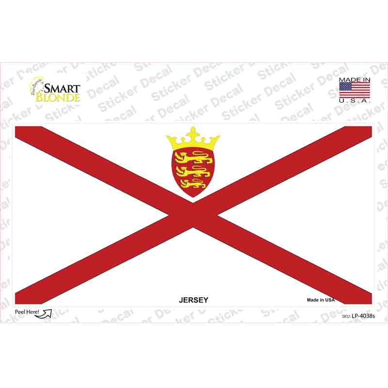Jersey Flag Novelty Sticker Decal