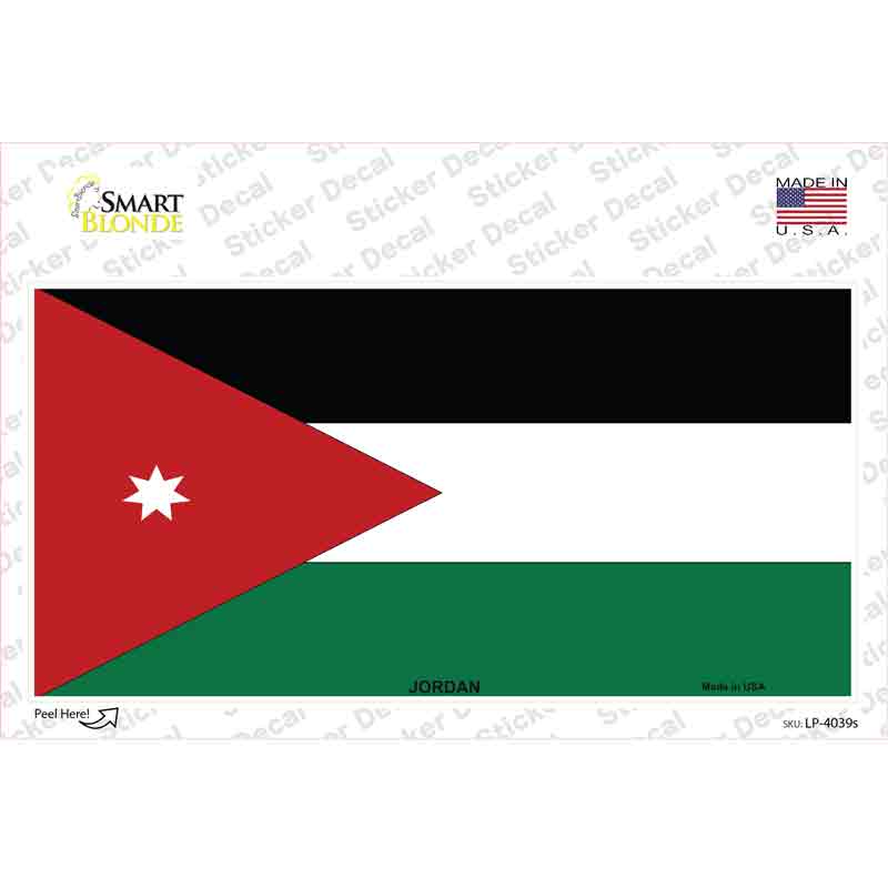 Jordan Flag Novelty Sticker Decal