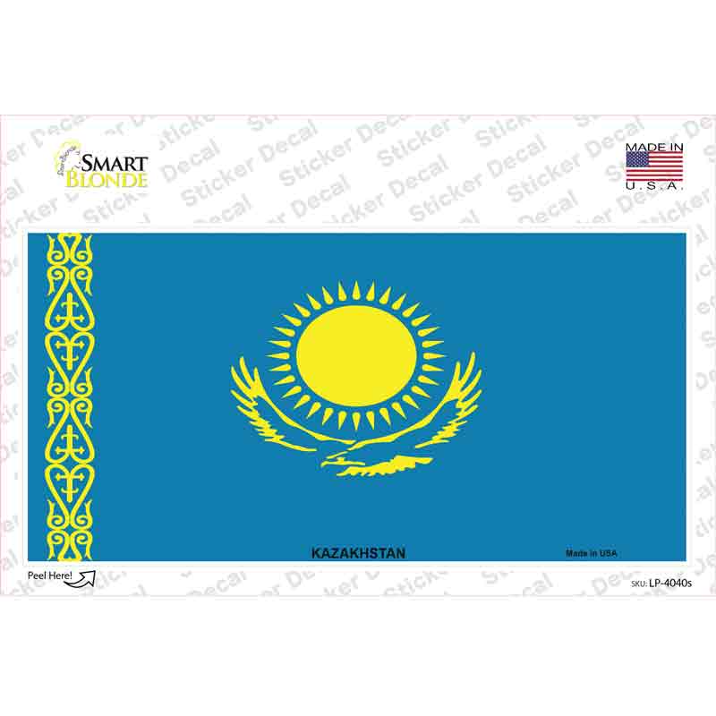 Kazakhstan Flag Novelty Sticker Decal