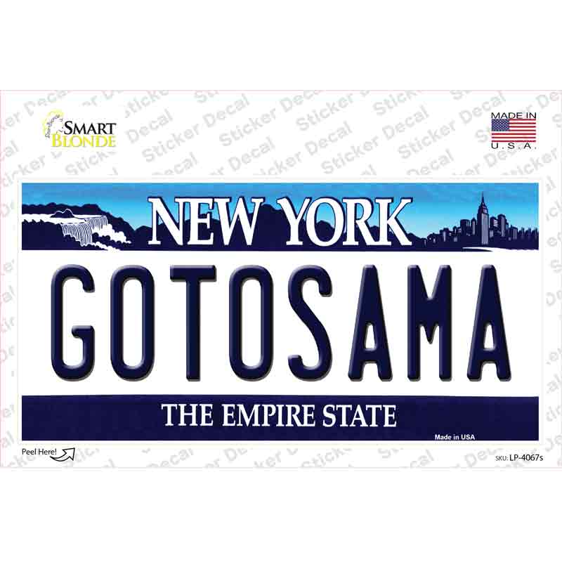 Gotosama New York Novelty Sticker Decal Small