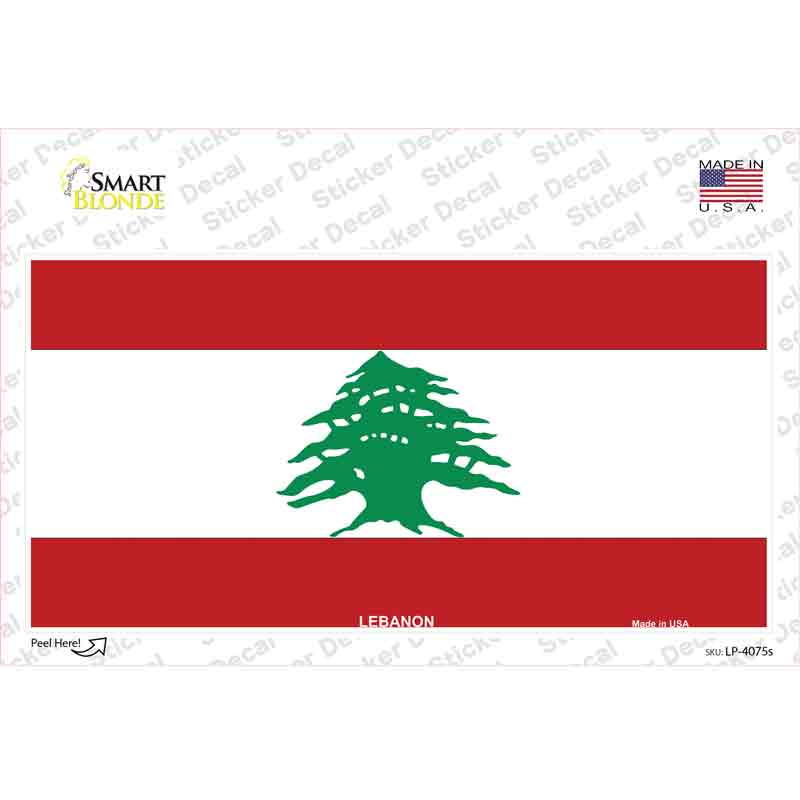 Lebanon Flag Novelty Sticker Decal