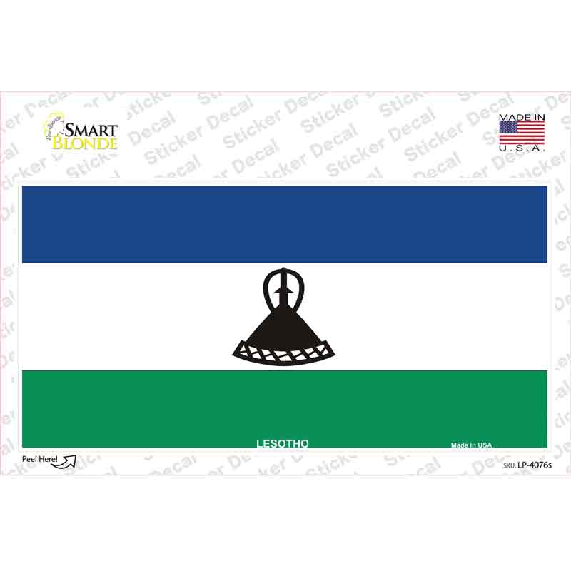 Lesotho Flag Novelty Sticker Decal