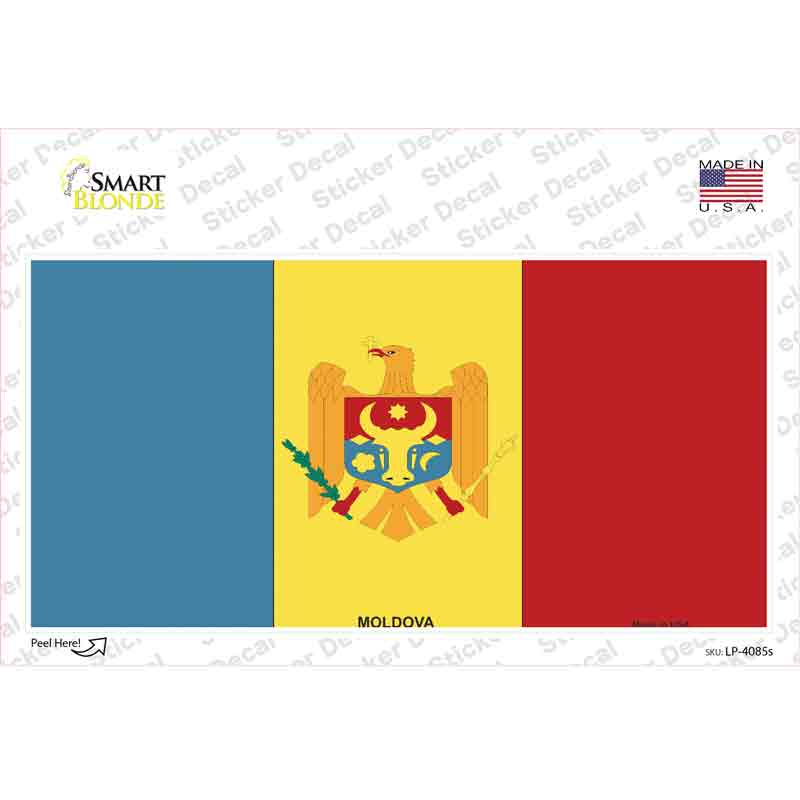 Moldova Flag Novelty Sticker Decal