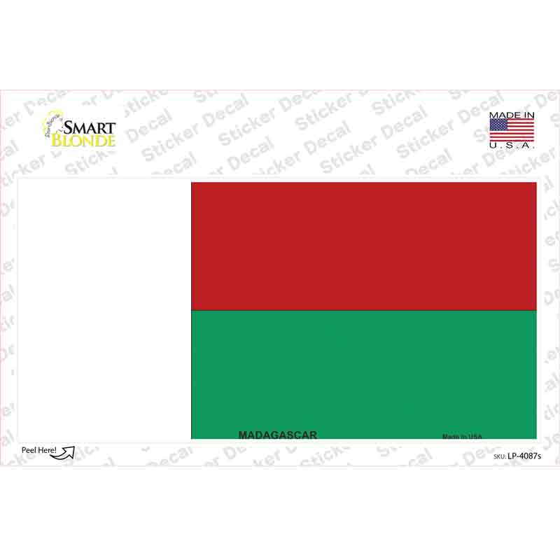 Madagascar Flag Novelty Sticker Decal