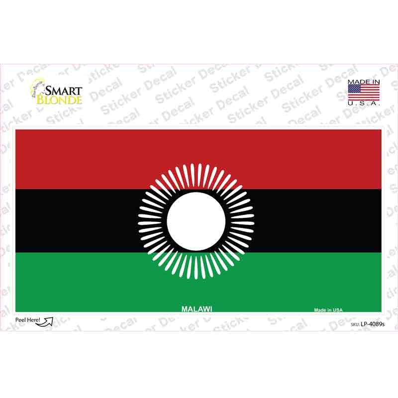 Malawi Flag Novelty Sticker Decal
