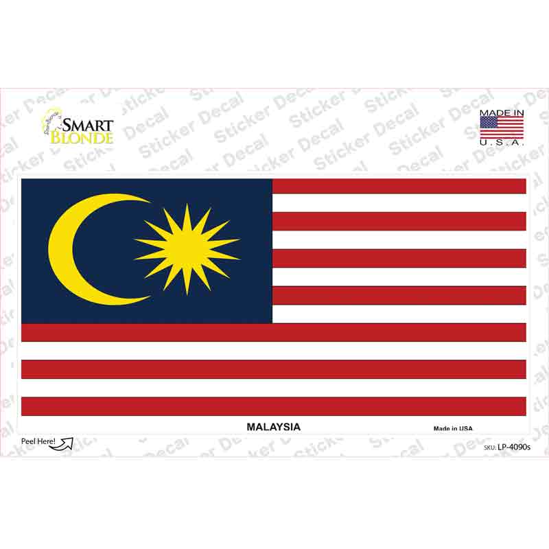 Malaysia Flag Novelty Sticker Decal