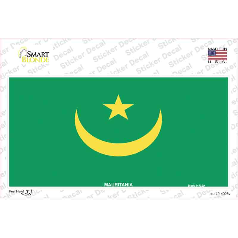 Mauritania Flag Novelty Sticker Decal