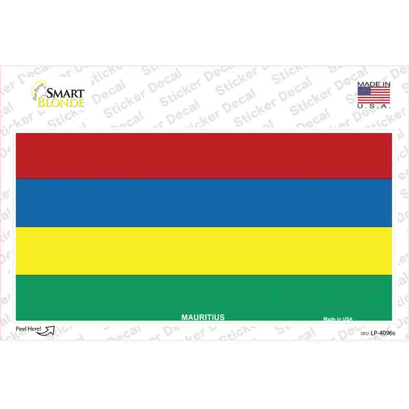 Mauritius Flag Novelty Sticker Decal