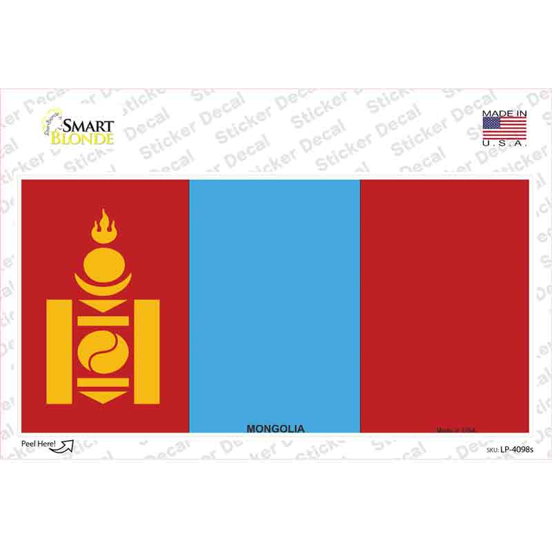 Mongolia Flag Novelty Sticker Decal