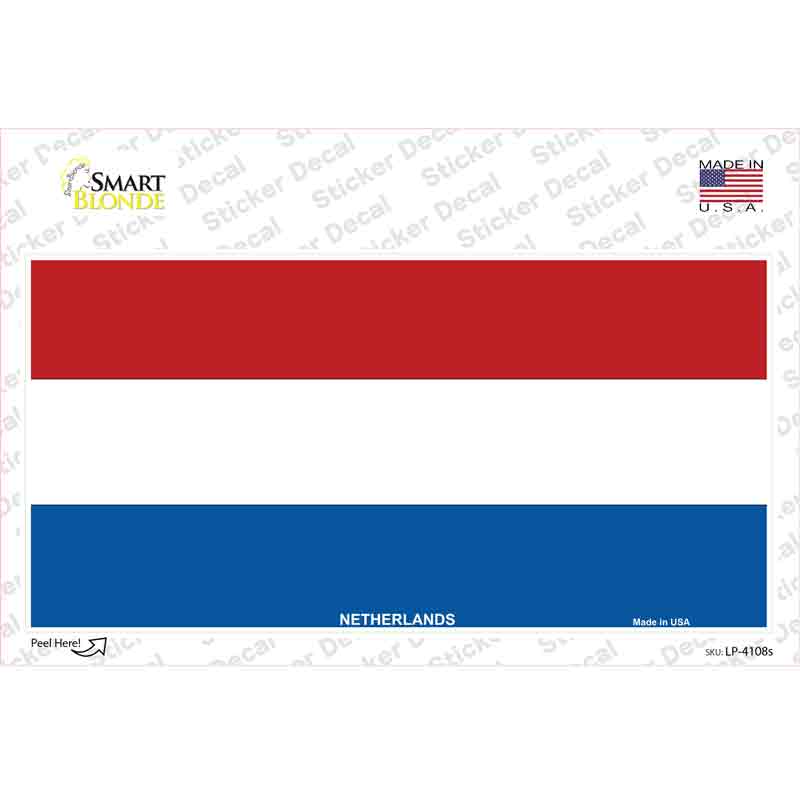 Netherlands Flag Novelty Sticker Decal