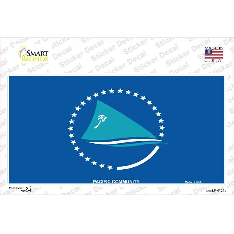 Pacific Community Flag Novelty Sticker Decal