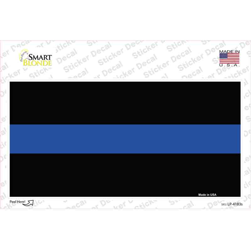 Thin Blue Line Police Novelty Sticker Decal Small