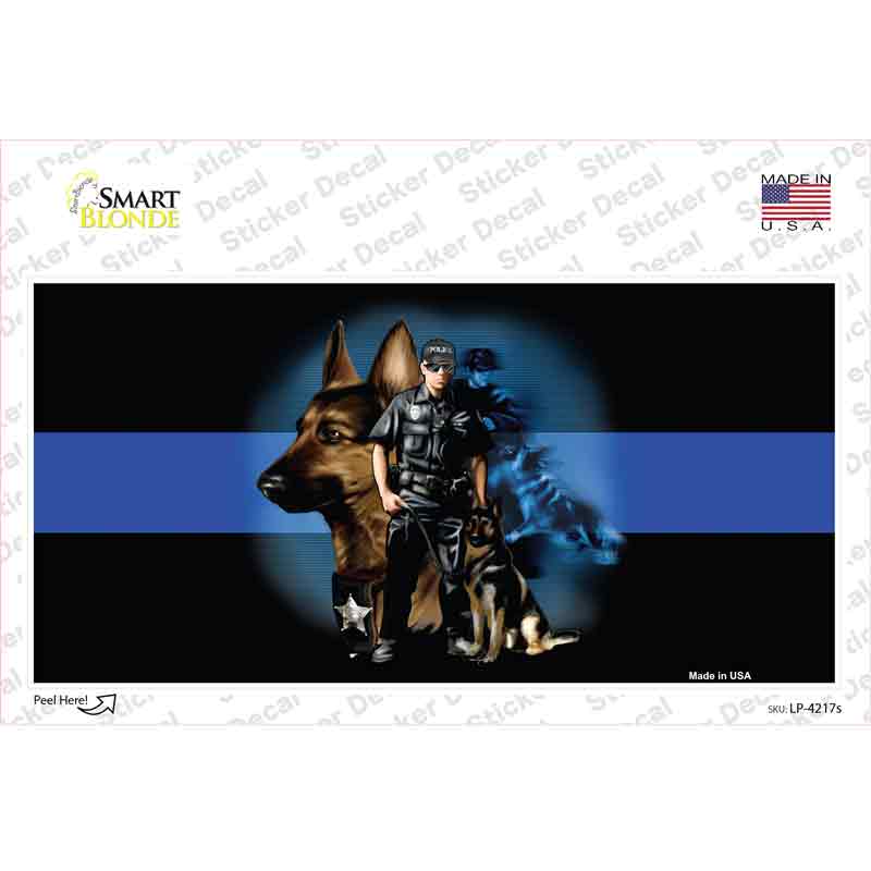 Thin Blue Line Police K-9 Novelty Sticker Decal