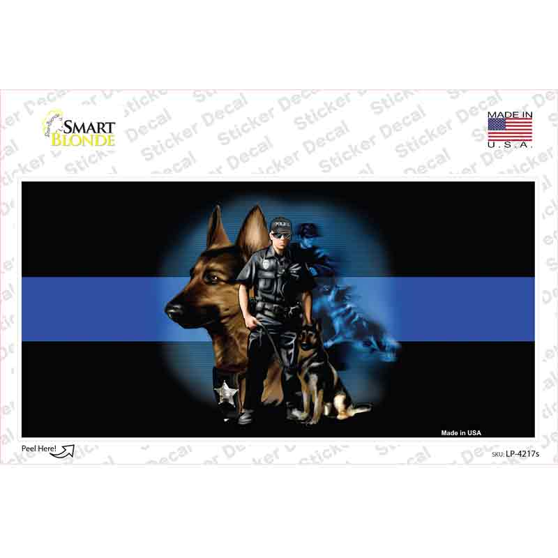 Thin Blue Line Police K-9 Novelty Sticker Decal Small