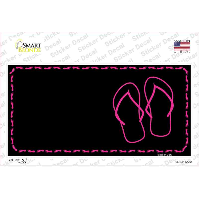 Flip Flops Pink Offset Novelty Sticker Decal