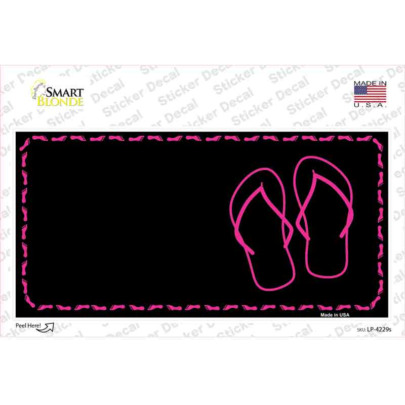 Flip Flops Pink Offset Novelty Sticker Decal Small