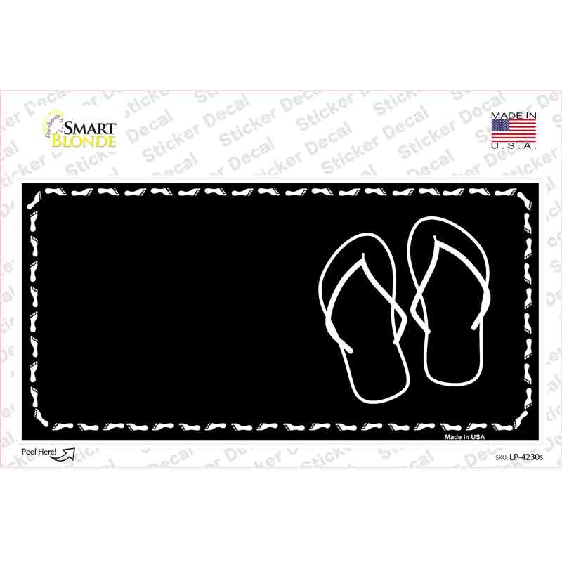 Flip Flops Offset Novelty Sticker Decal Small