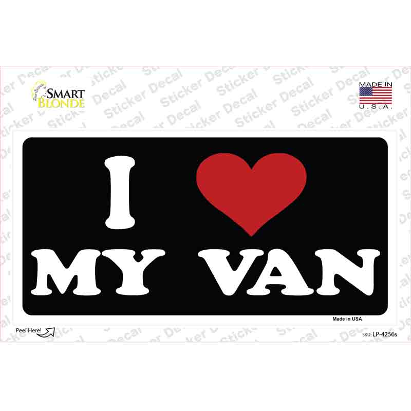 I Love My Van Black Novelty Sticker Decal