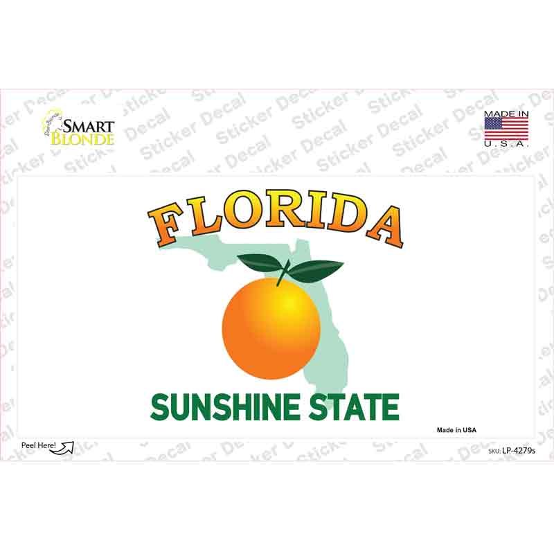 Florida State Background Novelty Sticker Decal Small