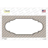 Tan White Quatrefoil Center Scallop Novelty Sticker Decal