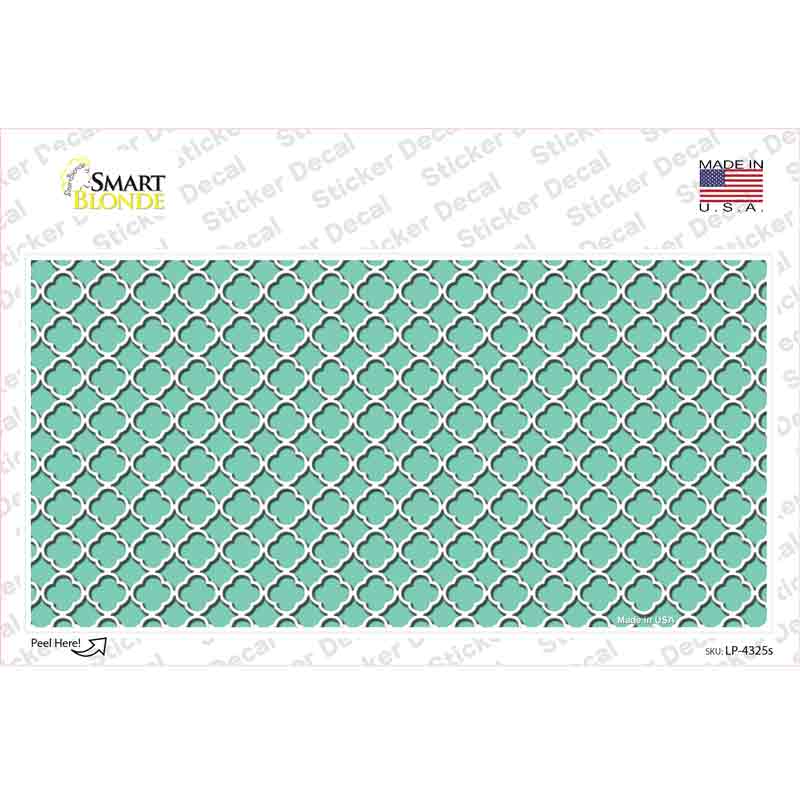 Mint White Quatrefoil Novelty Sticker Decal