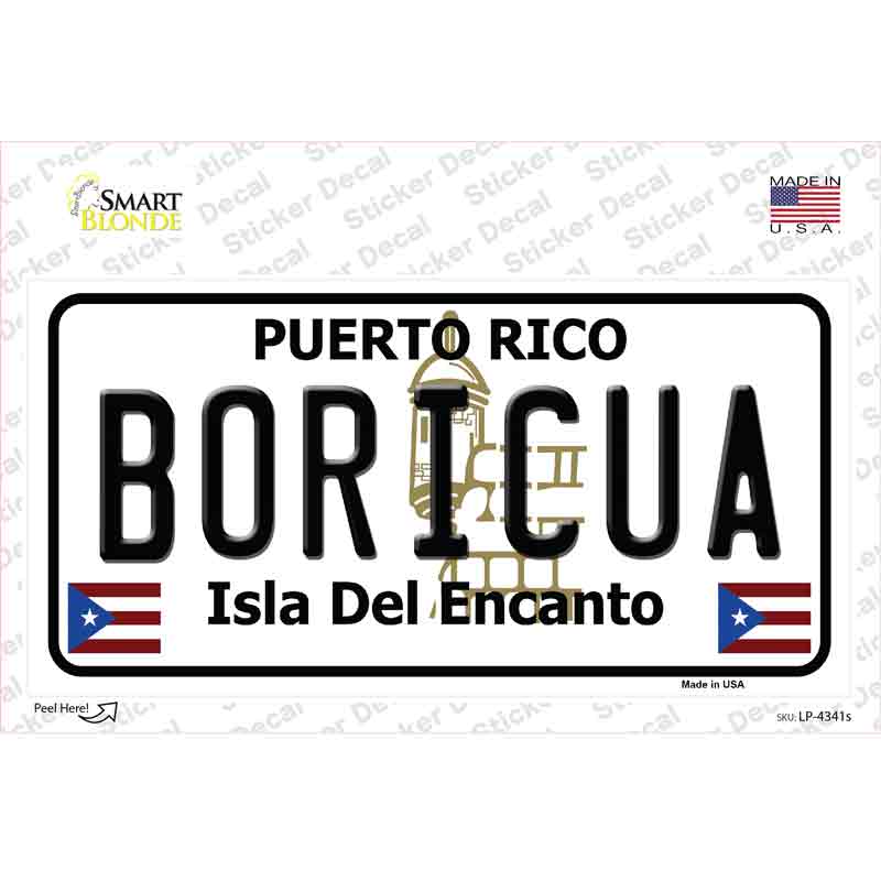 Boricua Puerto Rico Novelty Sticker Decal Small