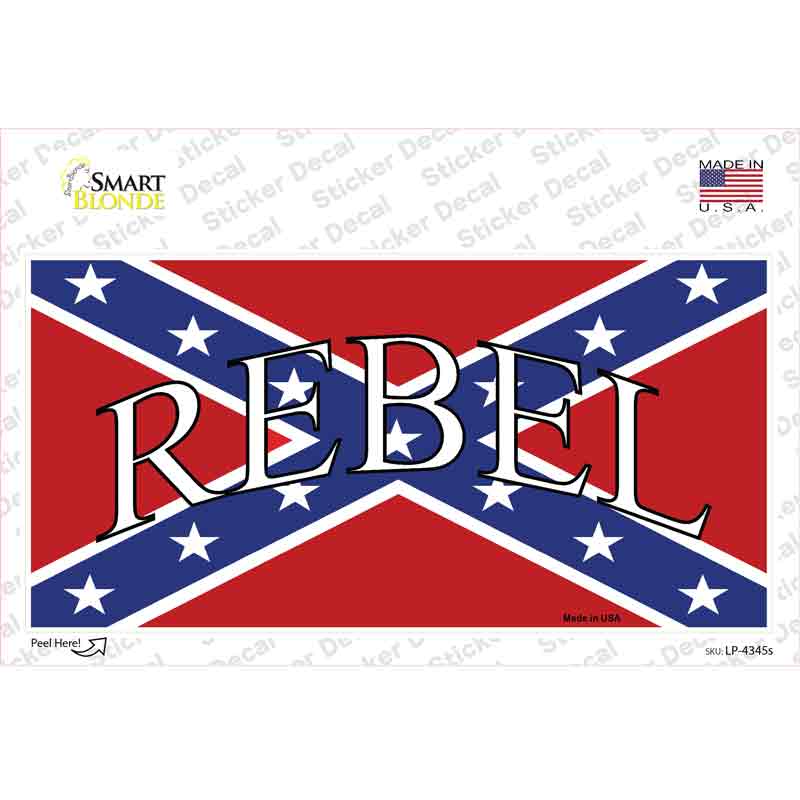 Rebel Confederate Flag Novelty Sticker Decal Small