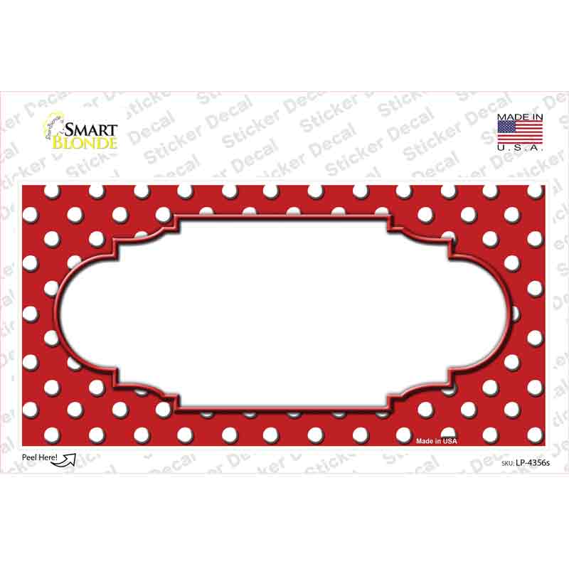 Scallop Red White Polka Dot Novelty Sticker Decal