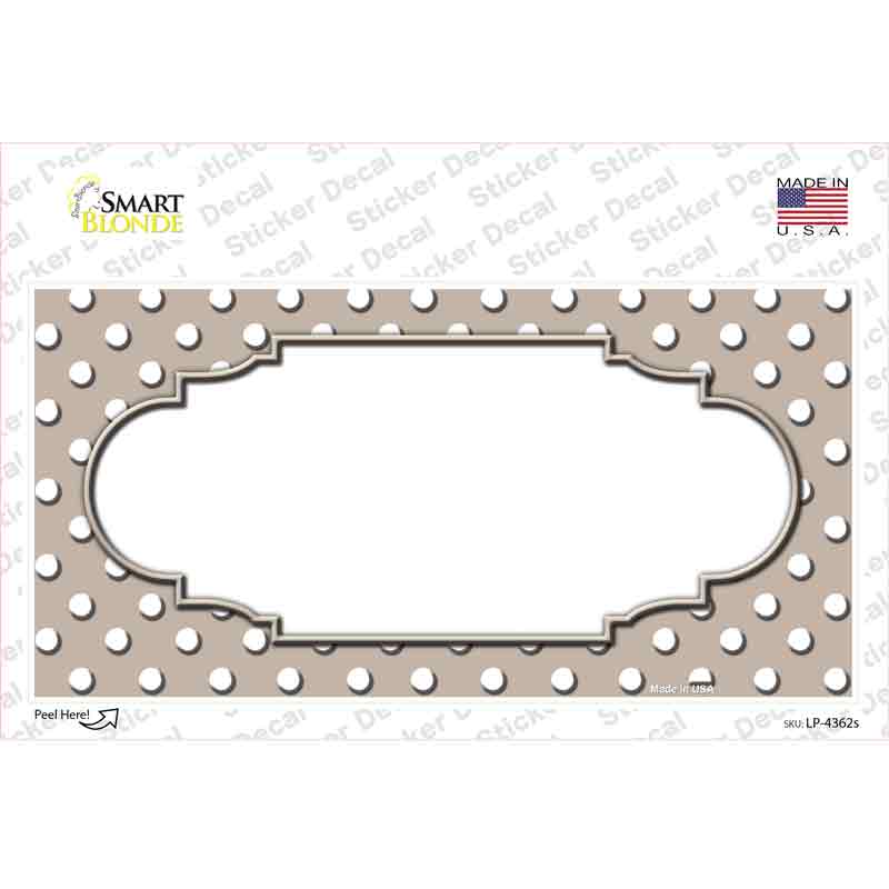 Scallop Tan White Polka Dot Novelty Sticker Decal