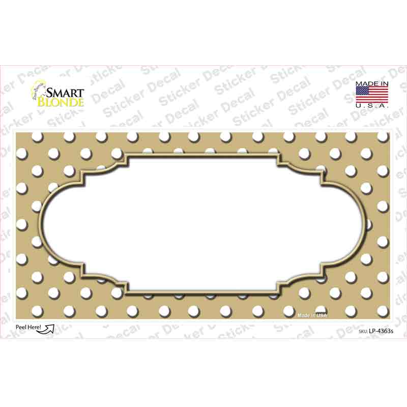 Scallop Gold White Polka Dot Novelty Sticker Decal