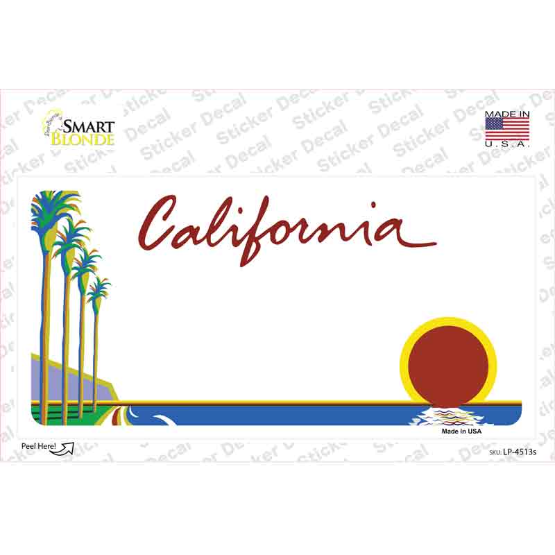 California State Blank Novelty Sticker Decal Small