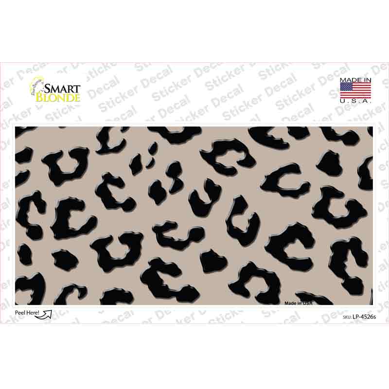 Tan Black Cheetah Novelty Sticker Decal