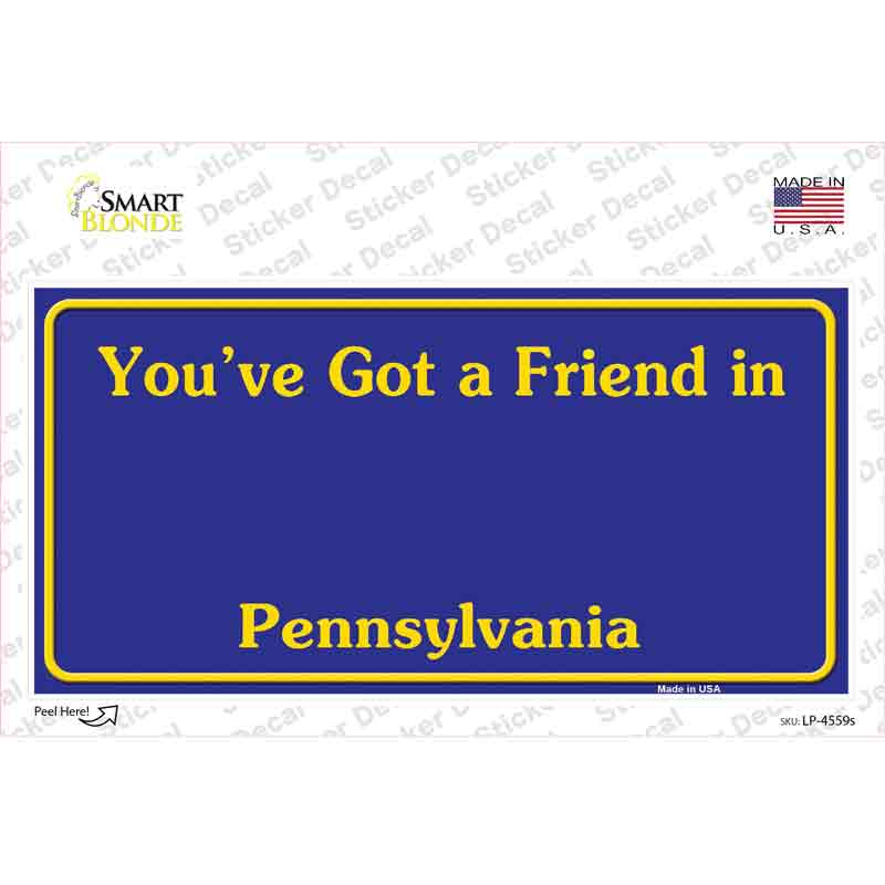 Pennsylvania State Background Novelty Sticker Decal Small