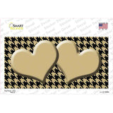 Gold Black Houndstooth Gold Center Hearts Novelty Sticker Decal