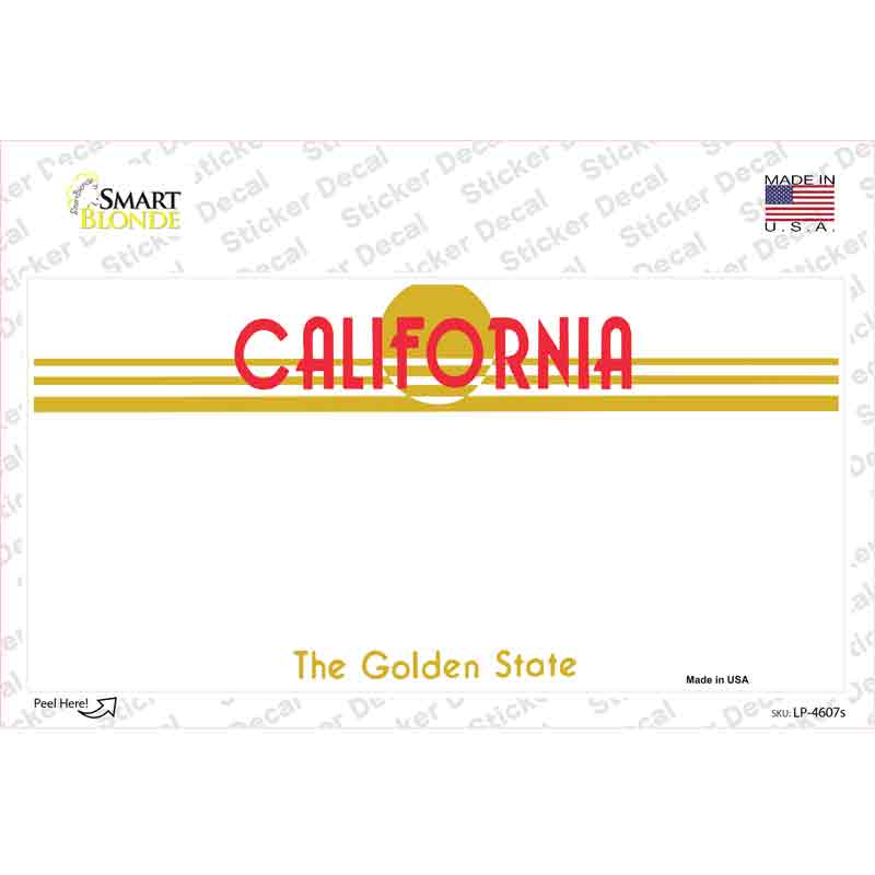 California Golden State State Blank Novelty Sticker Decal Small