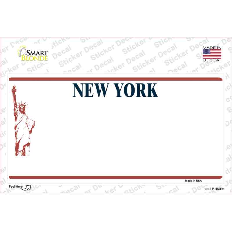 New York State Blank Novelty Sticker Decal Small