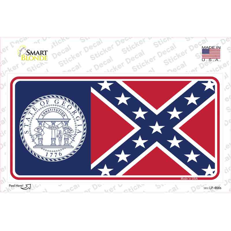 Georgia Seal Confederate Flag Novelty Sticker Decal Small