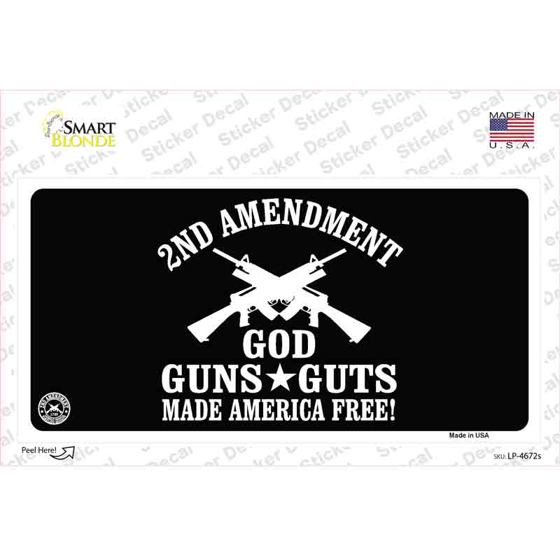 God, Guns, Guts Novelty Sticker Decal Small