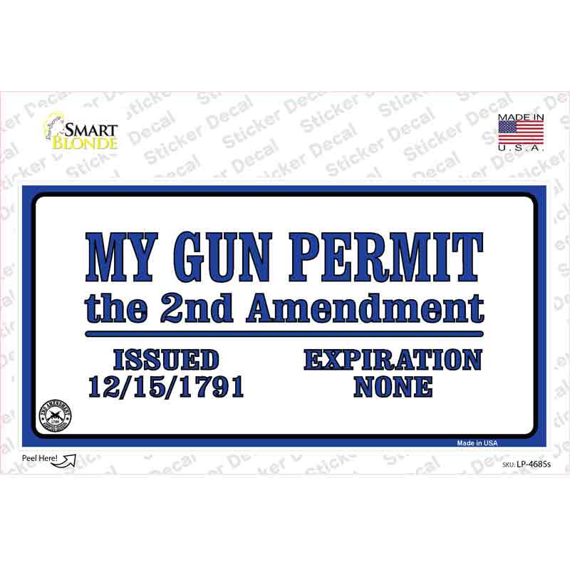 My Gun Permit Novelty Sticker Decal Small