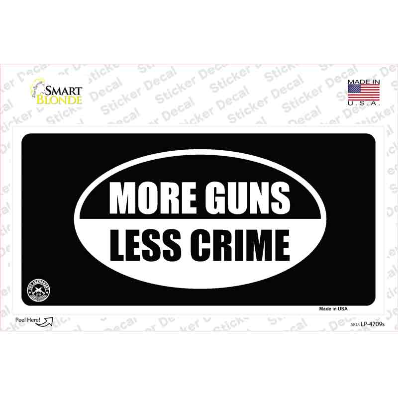 More Guns Less Crime Novelty Sticker Decal Small