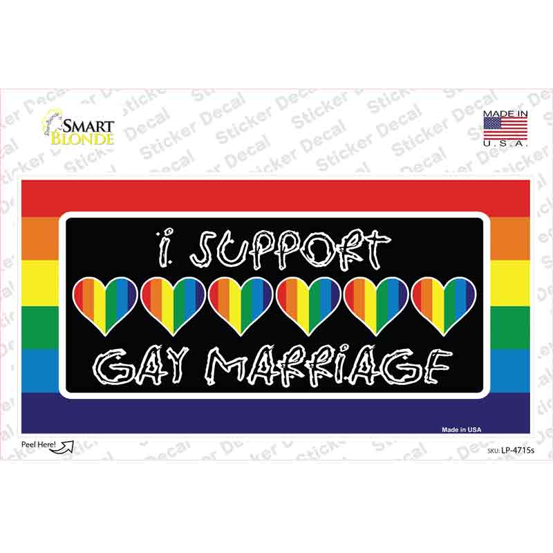 Support Gay Marriage Novelty Sticker Decal Small