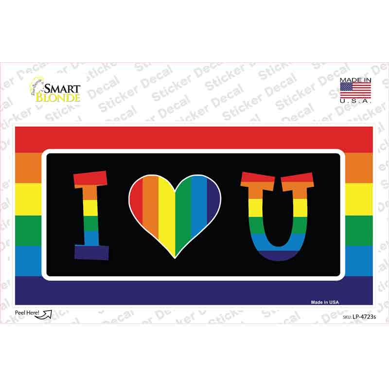 I Love U Novelty Sticker Decal Small