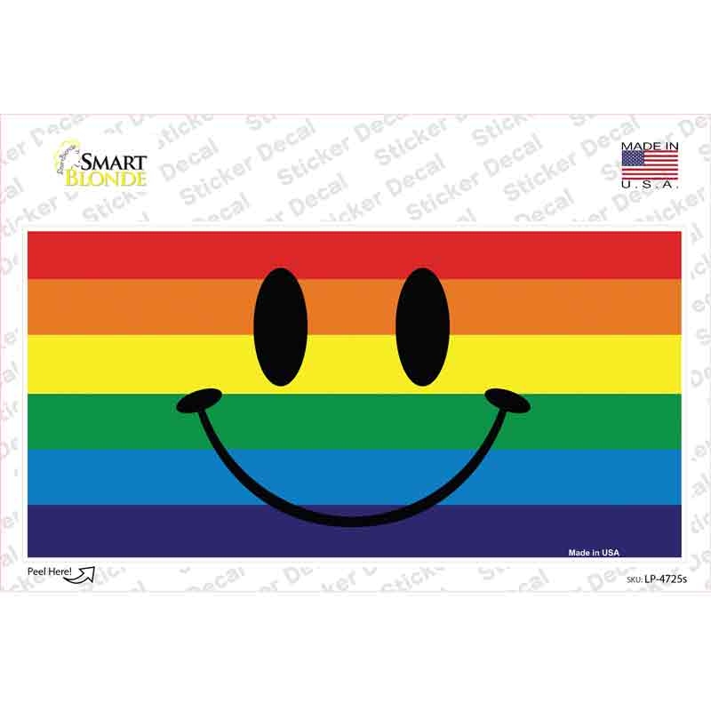 Smiley Face Novelty Sticker Decal Small