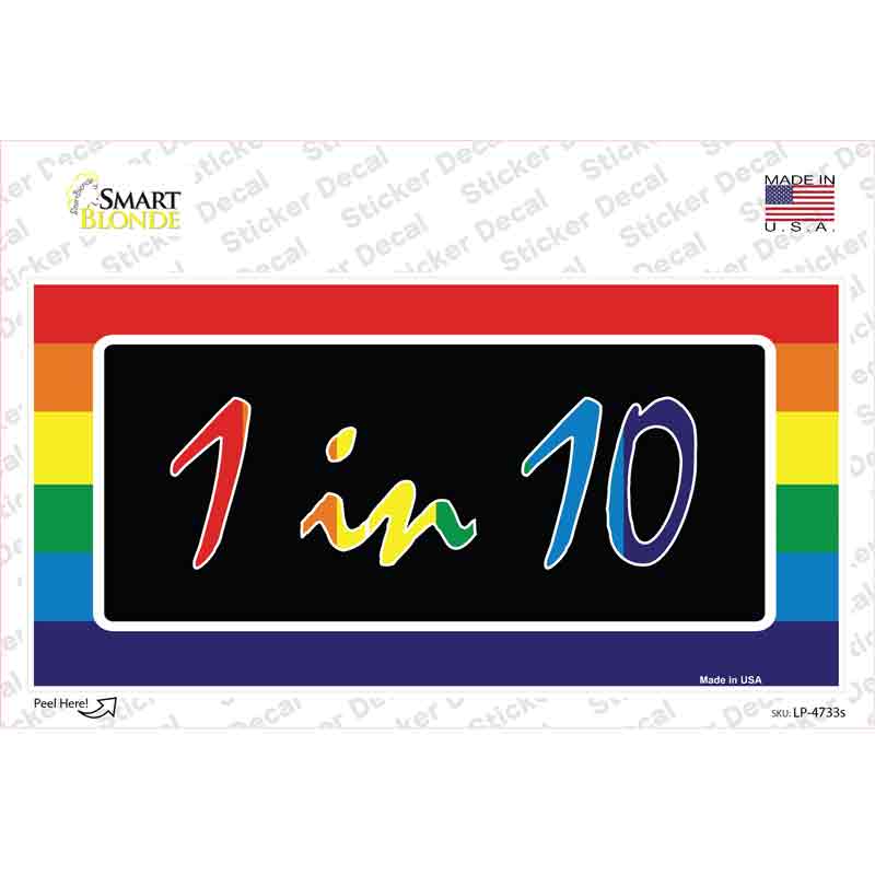 1 In 10 Novelty Sticker Decal Small